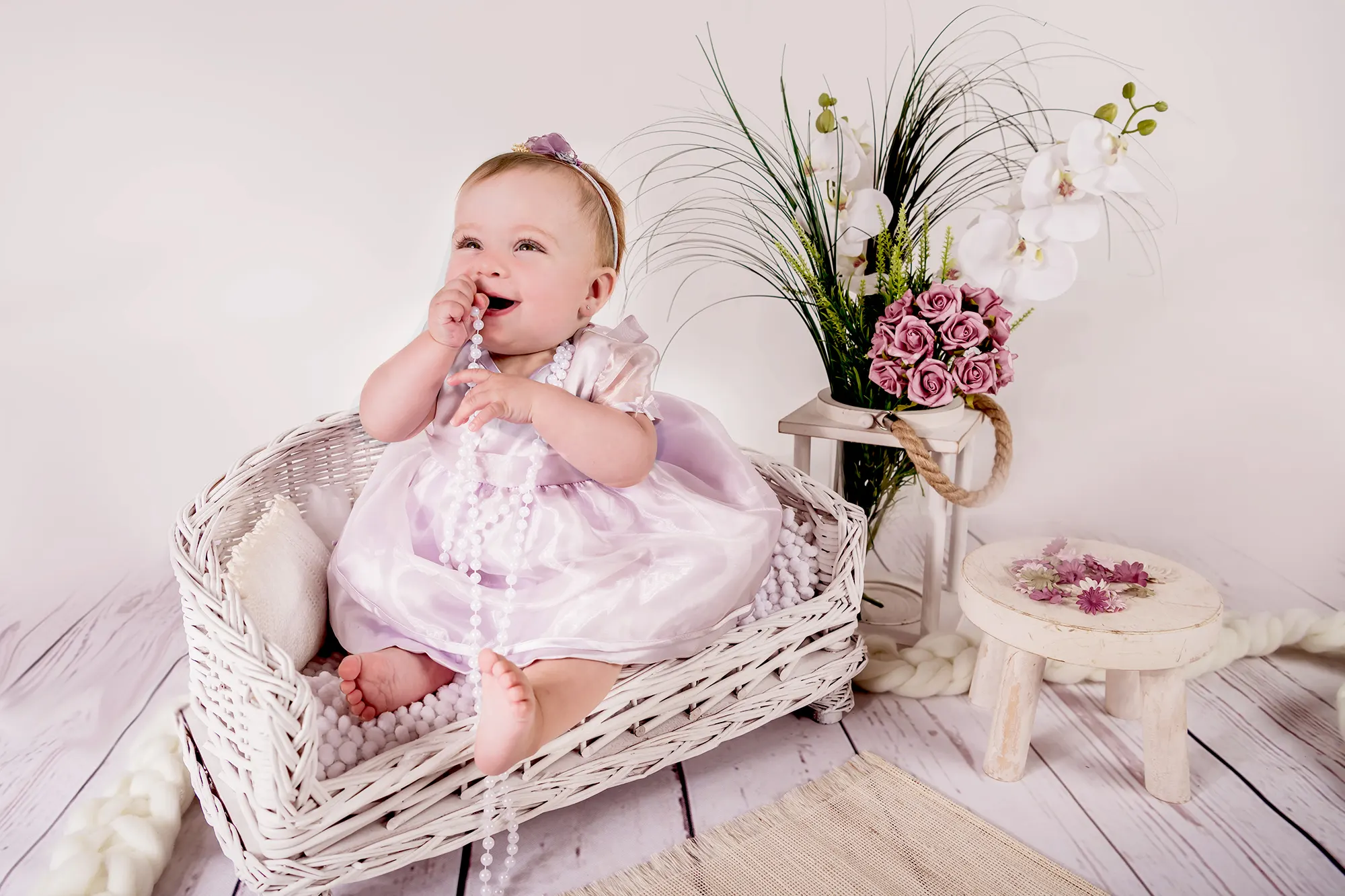 Playful baby captured at Sky Portraits in St Leonards, Sydney - creative baby photography